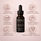 HaloMuse perfume oil for her bottle with features on a pink background