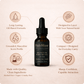 HaloMuse perfume oil bottle with features listed on a beige background